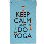 Keep Calm & Do Yoga Golf Towel - Poly-Cotton Blend - Small