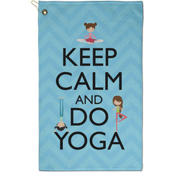 Keep Calm & Do Yoga Golf Towel - Poly-Cotton Blend - Small