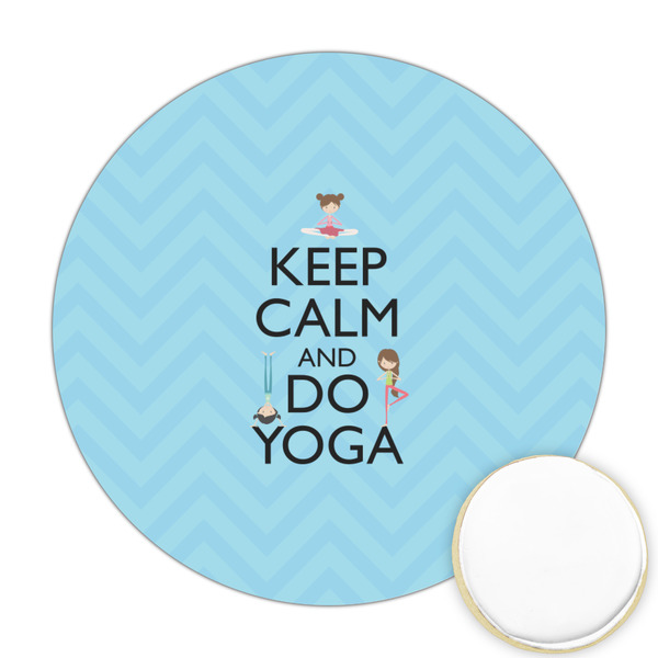 Custom Keep Calm & Do Yoga Printed Cookie Topper - Round