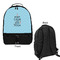 Keep Calm & Do Yoga Large Backpack - Black - Front & Back View