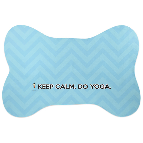 Custom Keep Calm & Do Yoga Bone Shaped Dog Food Mat