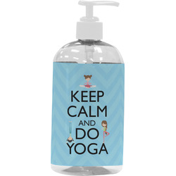 Keep Calm & Do Yoga Plastic Soap / Lotion Dispenser (16 oz - Large - White)
