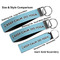 Keep Calm & Do Yoga Multiple Key Ring comparison sizes