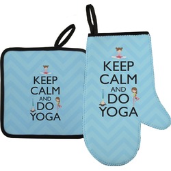 Keep Calm & Do Yoga Right Oven Mitt & Pot Holder Set