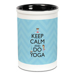 Keep Calm & Do Yoga Ceramic Pencil Holders - Black