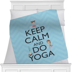 Keep Calm & Do Yoga Minky Blanket - Twin / Full - 80"x60" - Single Sided