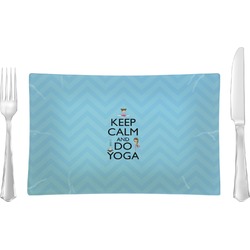 Keep Calm & Do Yoga Glass Rectangular Lunch / Dinner Plate