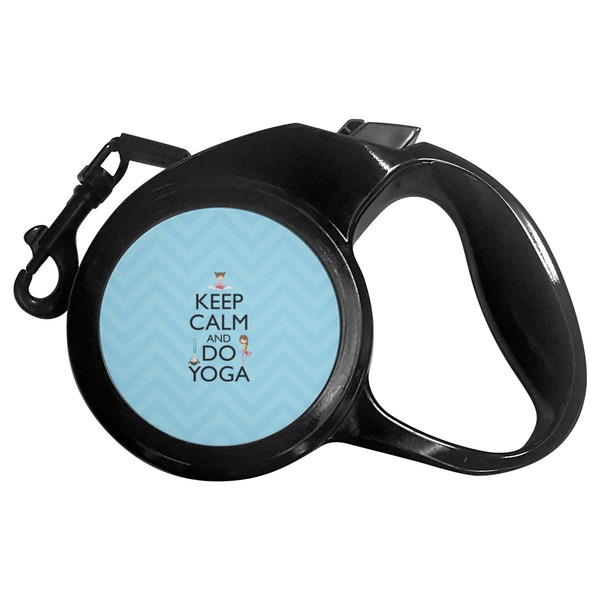 Custom Keep Calm & Do Yoga Retractable Dog Leash - Large