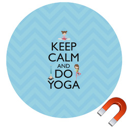 Keep Calm & Do Yoga Round Car Magnet - 6"