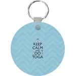 Keep Calm & Do Yoga Round Plastic Keychain