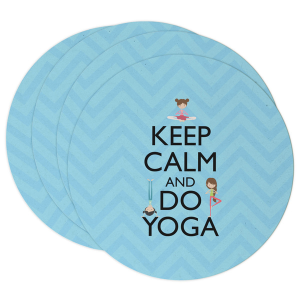 Custom Keep Calm & Do Yoga Round Paper Coasters