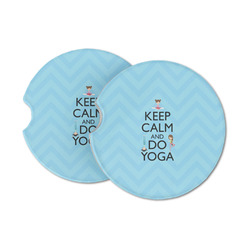 Keep Calm & Do Yoga Sandstone Car Coasters - Set of 2