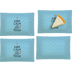 Keep Calm & Do Yoga Set of 4 Glass Rectangular Appetizer / Dessert Plate