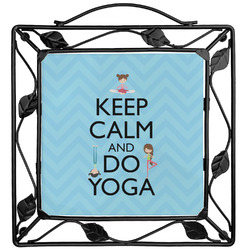 Keep Calm & Do Yoga Square Trivet