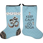 Keep Calm & Do Yoga Holiday Stocking - Double-Sided - Neoprene