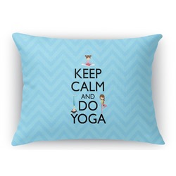 Keep Calm & Do Yoga Rectangular Throw Pillow Case - 12"x18"