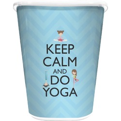 Keep Calm & Do Yoga Waste Basket - Double Sided (White)
