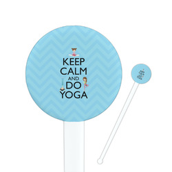 Keep Calm & Do Yoga 7" Round Plastic Stir Sticks - White - Double Sided