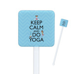 Keep Calm & Do Yoga Square Plastic Stir Sticks - Single Sided