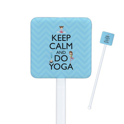 Keep Calm & Do Yoga Square Plastic Stir Sticks - Single Sided