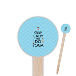 Keep Calm & Do Yoga Round Wooden Food Picks