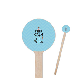 Keep Calm & Do Yoga 6" Round Wooden Stir Sticks - Single Sided