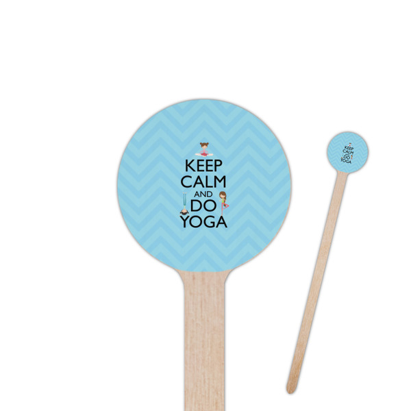 Custom Keep Calm & Do Yoga 7.5" Round Wooden Stir Sticks - Double Sided