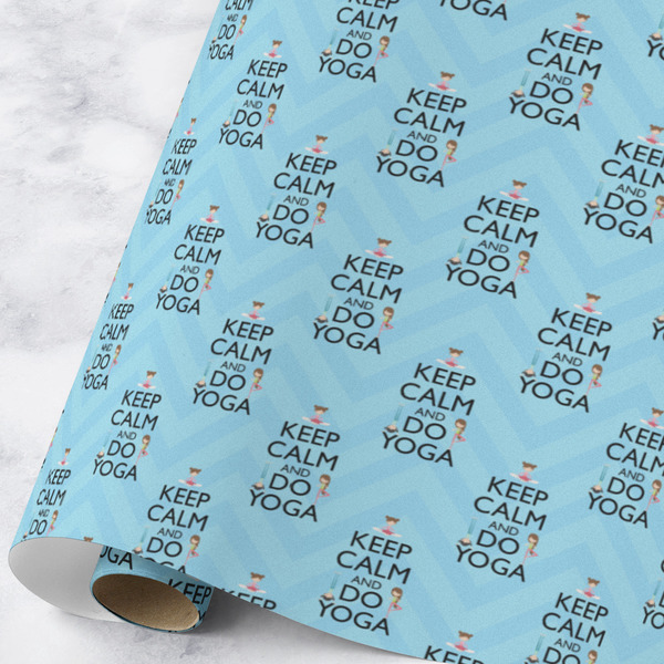 Custom Keep Calm & Do Yoga Wrapping Paper Roll - Large - Matte