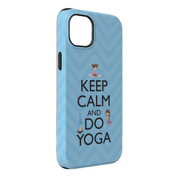 Custom Keep Calm & Do Yoga iPhone Case - Rubber Lined - iPhone 14 Plus