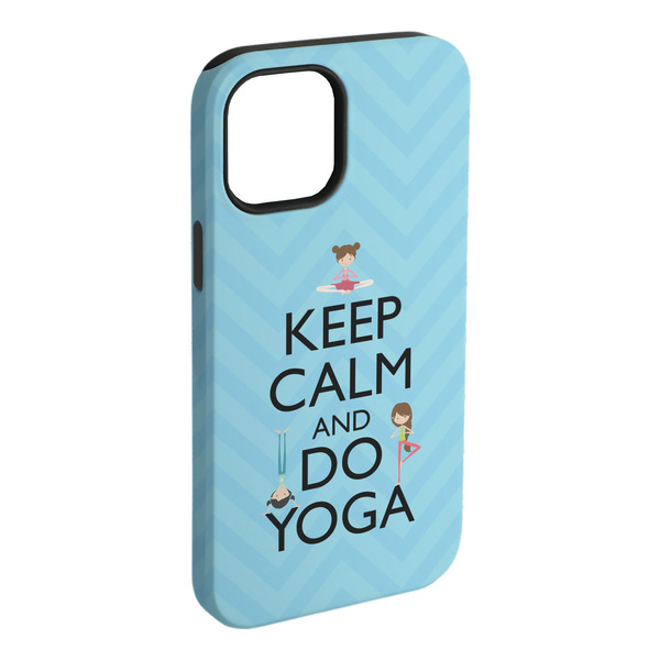 Custom Keep Calm & Do Yoga iPhone Case - Rubber Lined - iPhone 15 Plus