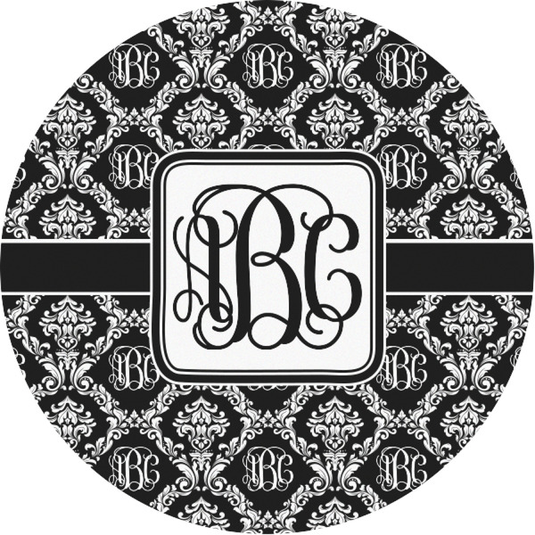 Custom Monogrammed Damask Multipurpose Round Labels - 1"