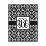 Monogrammed Damask Wood Print - 11x14