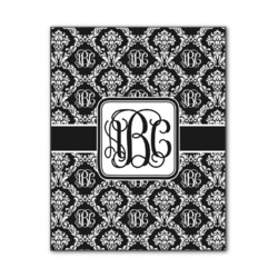 Monogrammed Damask Wood Print - 11x14