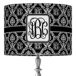 Monogrammed Damask 16" Drum Lamp Shade - Fabric