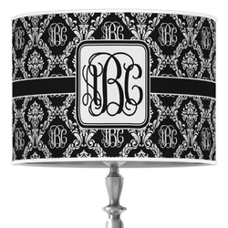 Monogrammed Damask Drum Lamp Shade