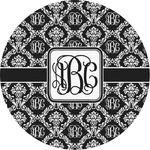 Monogrammed Damask Multipurpose Round Labels - Custom Sized