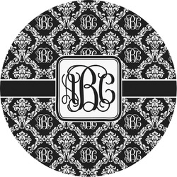 Monogrammed Damask Multipurpose Round Labels - Custom Sized