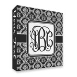 Monogrammed Damask 3 Ring Binder - Full Wrap - 2"