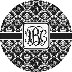 Monogrammed Damask Multipurpose Round Labels - 5"