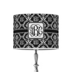 Monogrammed Damask 8" Drum Lamp Shade - Poly-film