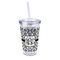 Monogrammed Damask Acrylic Tumbler - Full Print - Front/Main