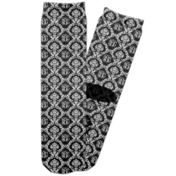 Monogrammed Damask Adult Crew Socks