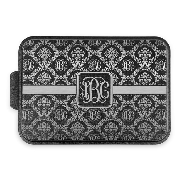 Custom Monogrammed Damask Aluminum Baking Pan with Black Lid