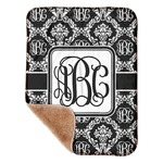 Monogrammed Damask Sherpa Baby Blanket - 30" x 40"