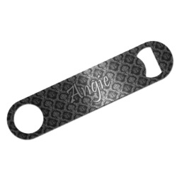 Monogrammed Damask Bar Bottle Opener - Silver