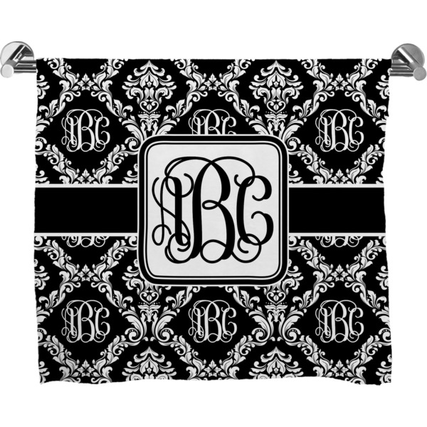 Custom Monogrammed Damask Bath Towel (Personalized)