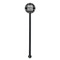 Monogrammed Damask Black Plastic 5.5" Stir Stick - Round - Single Stick