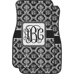 Monogrammed Damask Car Floor Mats (Front Seat) (Personalized)