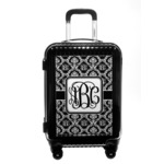 Monogrammed Damask Carry On Hard Shell Suitcase (Personalized)