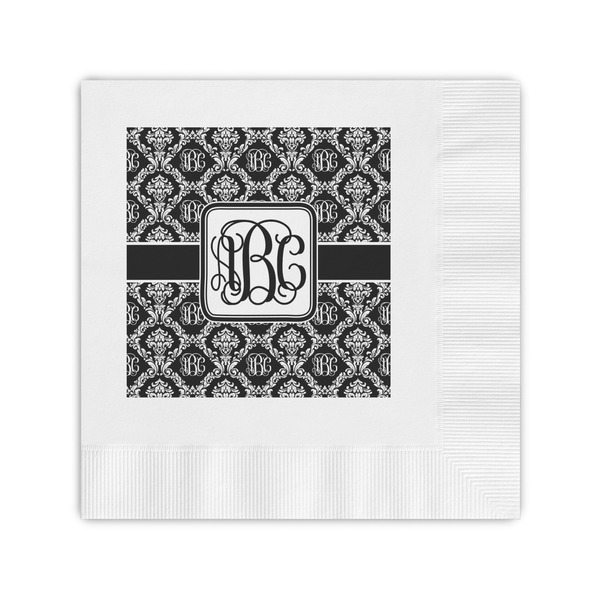 Custom Monogrammed Damask Coined Cocktail Napkins